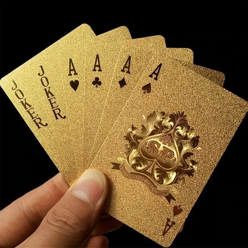 Golden Foil Playing Cards Deck - Perfect for Family Parties & Entertainment
