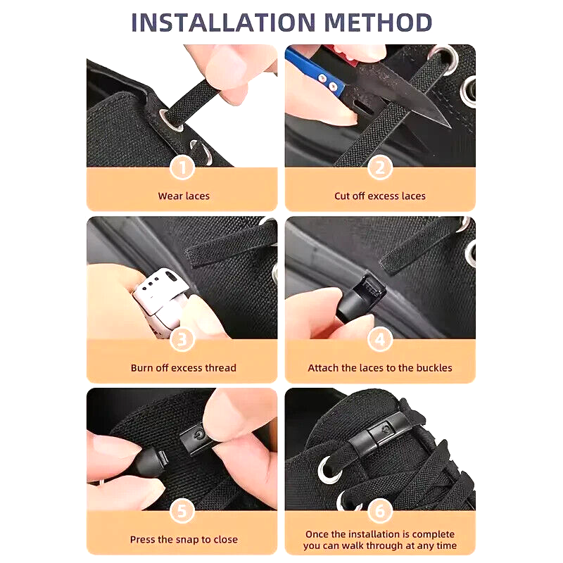 2x No Tie Elastic Shoelaces Black Quick Lock Flat Laces for Kids & Adults UK