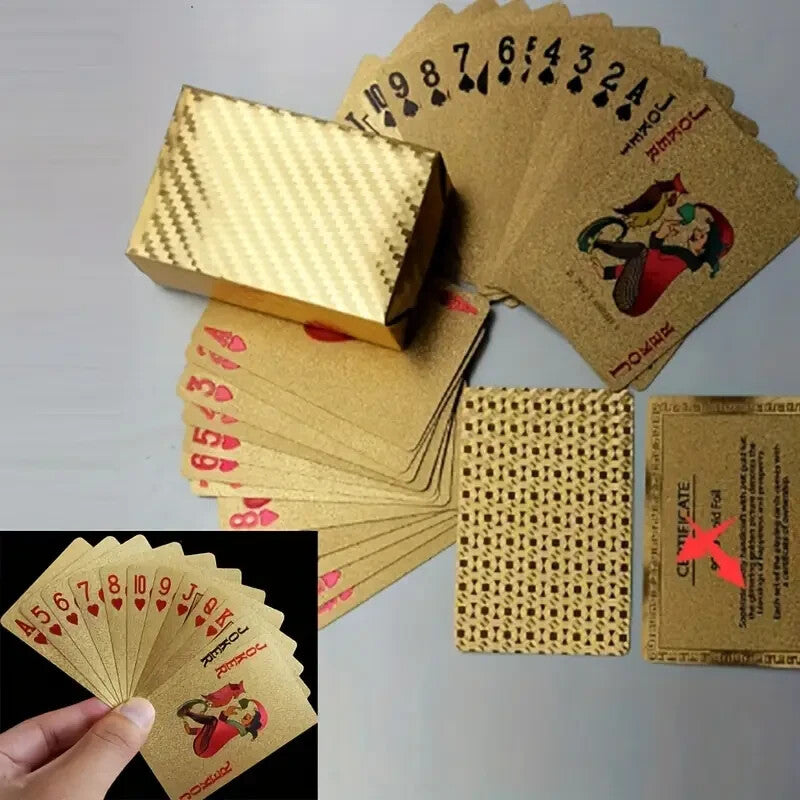 Golden Foil Playing Cards Deck - Perfect for Family Parties & Entertainment