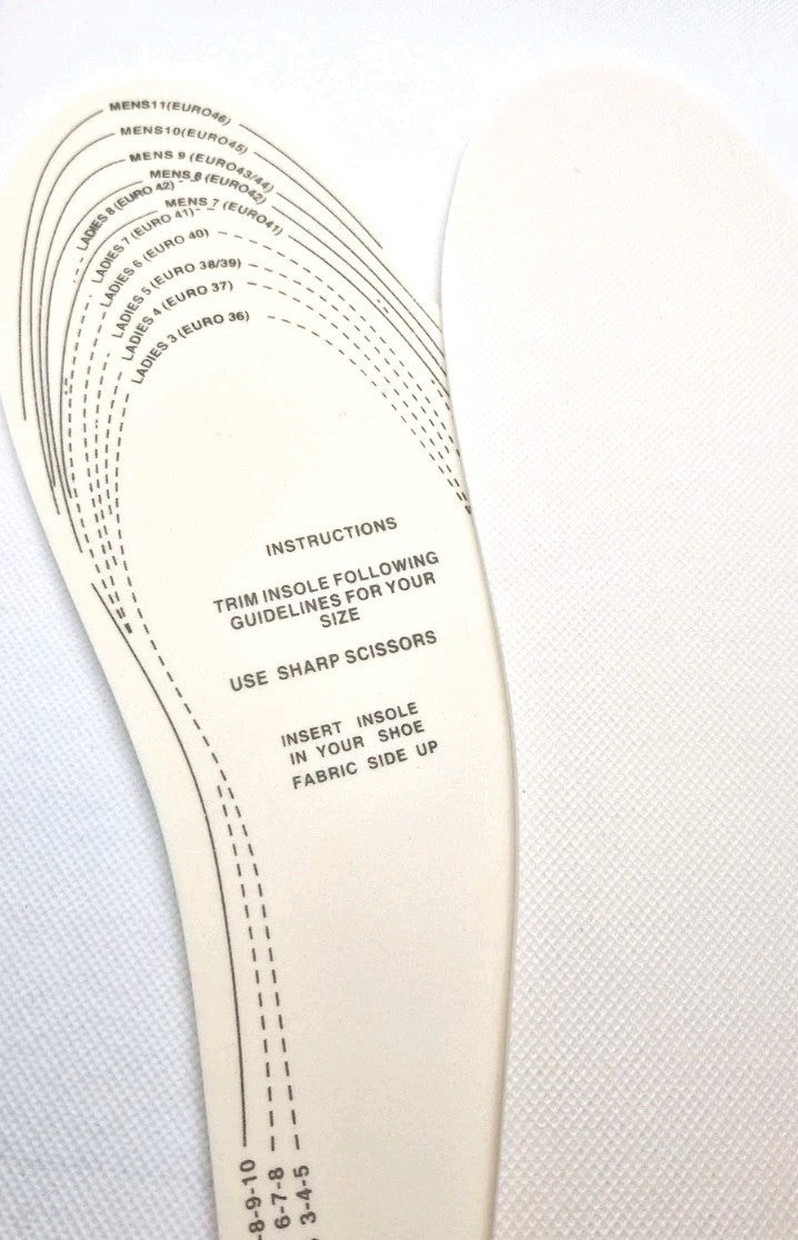 3x2 Pair Lightweight Cotton Comfort Insoles 48h Tracked Delivery