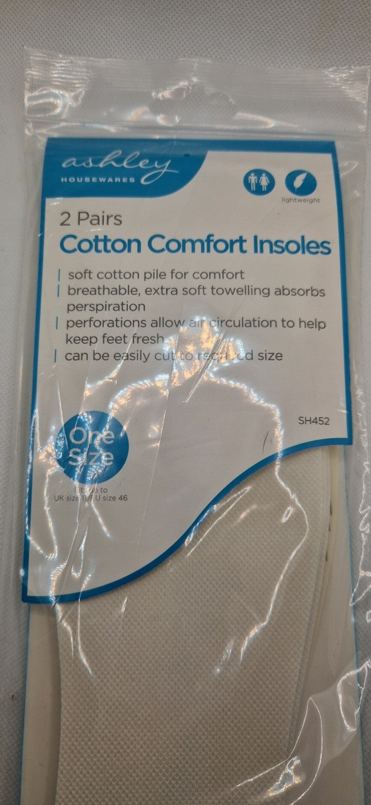 3x2 Pair Lightweight Cotton Comfort Insoles 48h Tracked Delivery