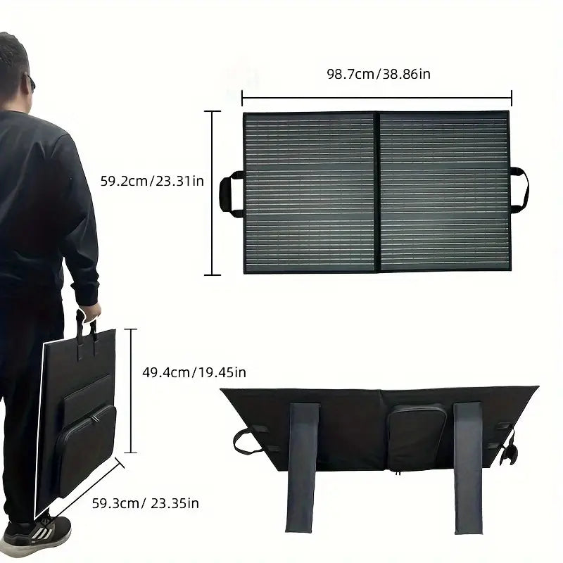 Portable 100W Solar Charger - Foldable, Dual USB, Fast Charging for Devices