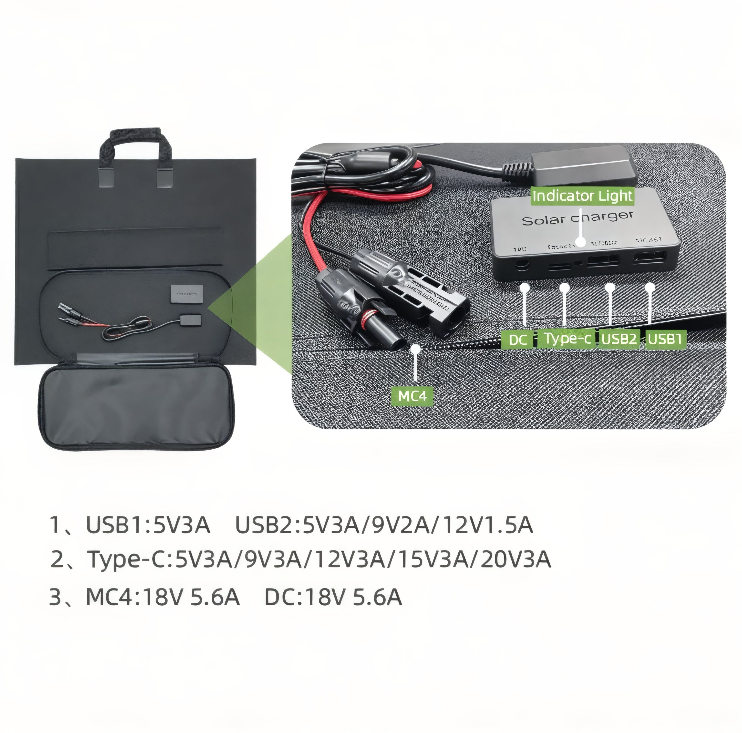 100W Portable Solar Panel Charger - Foldable Fast Charging UK