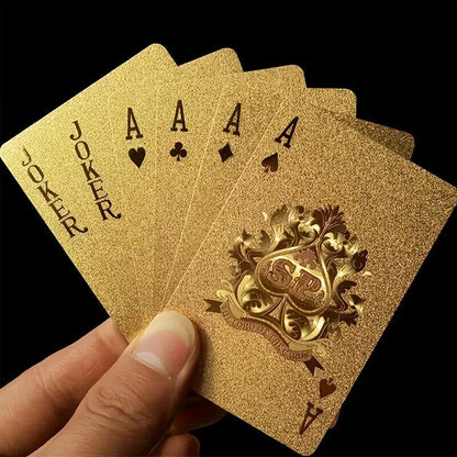 Golden Foil Playing Cards Deck - Perfect for Family Parties & Entertainment