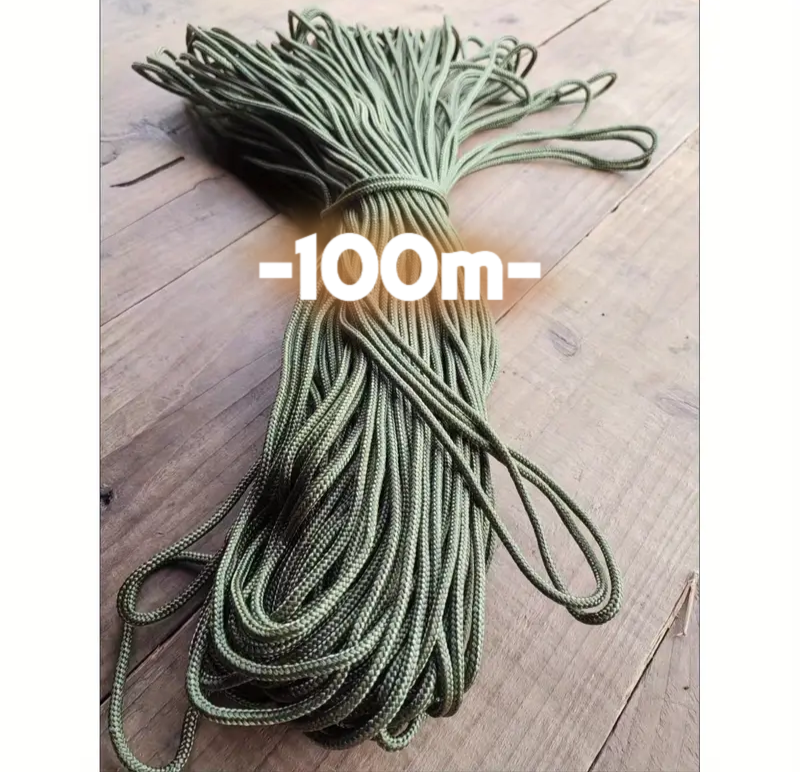 100m Green Nylon Rope - Durable Utility Cord Camping DIY UK