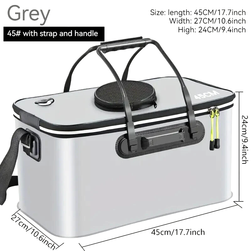 Ultra-Compact EVA Fishing Gear Bag - Quick-Collapse, Waterproof, Zip Closure