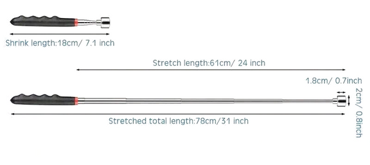 Retractable Magnetic Pickup Tool Extends 18cm to 78cm | Heavy Duty Grabber Tool