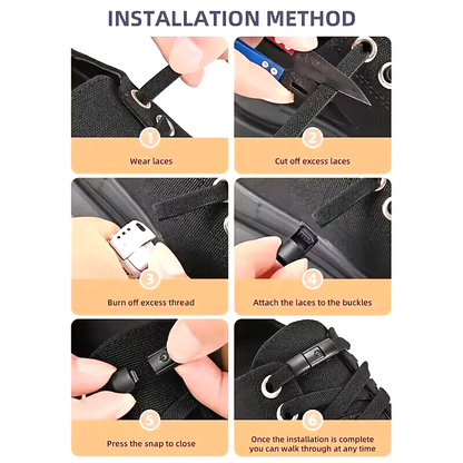 2x No Tie Elastic Shoelaces Black Quick Lock Flat Laces for Kids & Adults UK