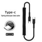 Retractable USB-C to USB-C Cable - Spring Telescopic Fast Charging