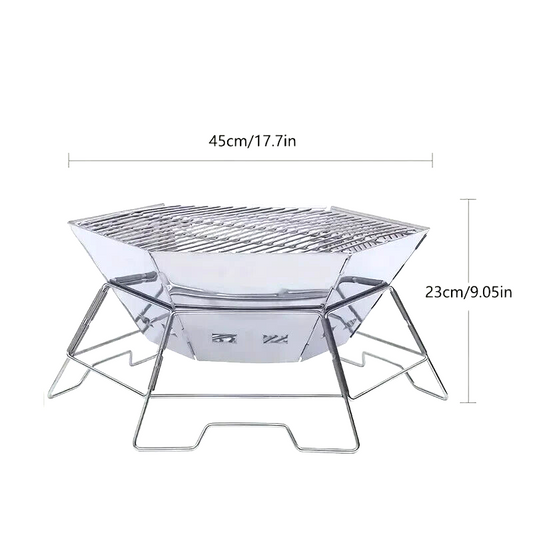 Large Portable Hexagonal Stainless Steel BBQ Grill