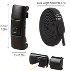 No-Tie Elastic Shoelaces - 2 Pairs Black Quick Lock Laces UK