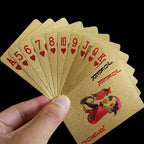Golden Foil Playing Cards - Luxury Poker Deck Family Games UK