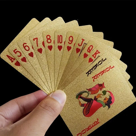 Golden Foil Playing Cards Deck - Perfect for Family Parties & Entertainment
