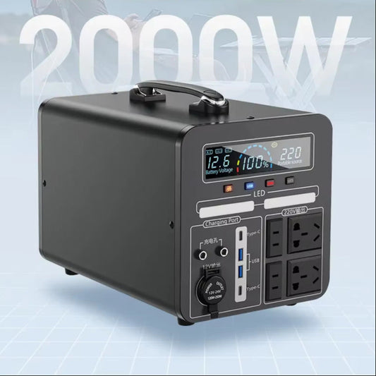 🔋 2000W Portable Solar Generator + 2x 200W Foldable Solar Panels