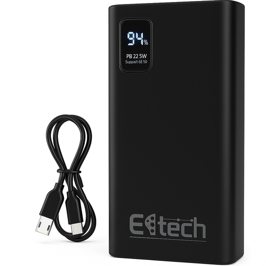 ECOTECH Portable Power Bank 20000mah PD 22.5W Fast Charger With LED Display