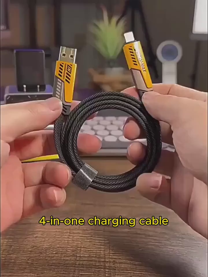 4-in-1 Multi USB Fast Charging Cable - Lightning, USB-C, Micro USB