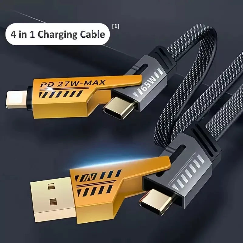 4-in-1 Multi USB Fast Charging Cable - Lightning, USB-C, Micro USB