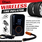 Wireless Tyre Inflator 150PSI - USB Rechargeable Digital Air Pump UK